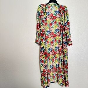 compania fantastica floral boho open duster sz L
